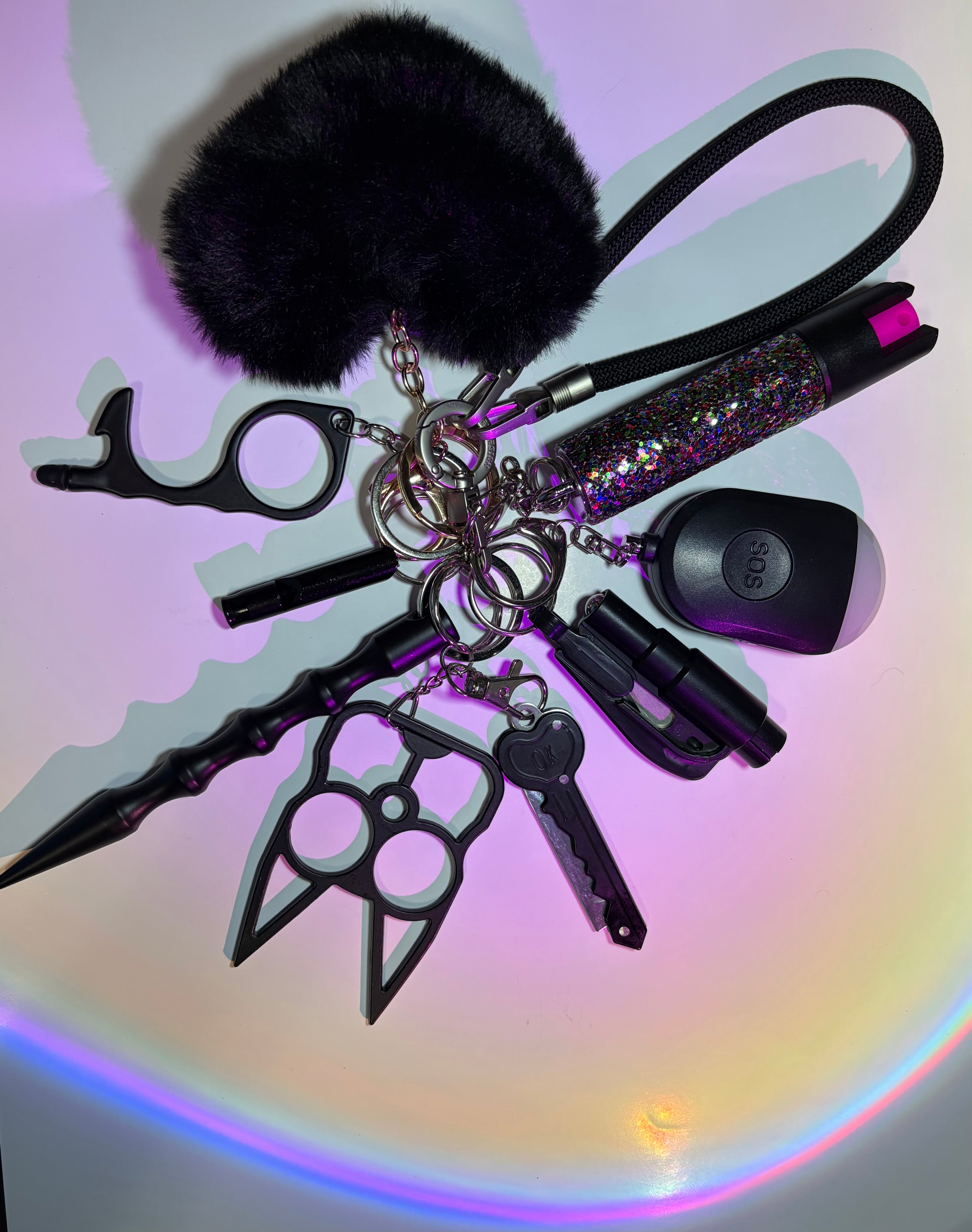 Black party keychain
